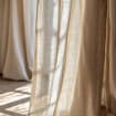 Linen curtains (tab-top style), natural linen color, farmhouse style
