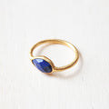 Lapis Lazuli Ring, 18K Gold Filled, Oval Gemstone, 6-8 US