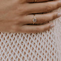 18K gold-plated brass ring featuring a square gemstone—available in rose quartz, green aventurine, or aquamarine
