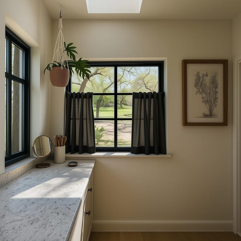 Linen Tab-Top Curtains – Suitable for Bedrooms and Farmhouse Style