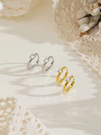 Minimalist diamond hoop earrings, 925 sterling silver, small circular ear jewelry