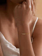 Double Chain Diamond Bracelet, 925 Sterling Silver, Gold or Silver, 15+3 cm Adjustable, Minimalist Bar Design