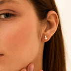 925 silver freshwater pearl stud earrings, pearl size 4.5–5 mm