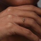 14K gold-plated knot ring—a delicate, minimalist piece perfect for stacking; band width: 1mm