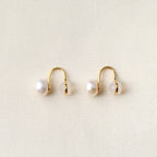 925 Sterling Silver Freshwater Pearl Clip-On Earrings, Minimalist Design
