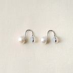 925 Sterling Silver Freshwater Pearl Clip-On Earrings, Minimalist Design
