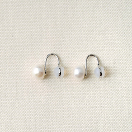 925 Sterling Silver Freshwater Pearl Clip-On Earrings, Minimalist Design