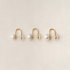 925 Sterling Silver Freshwater Pearl Clip-On Earrings, Minimalist Design