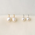 Natural Baroque Pearl Clip-On Earrings, 925 Sterling Silve