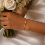Handmade 14K gold-filled bracelet with natural baroque freshwater pearls (5–6mm, 17cm)