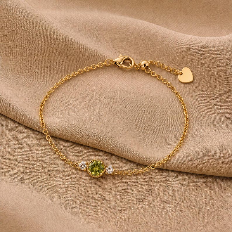 Green zircon and peridot crystal bracelet, accented with pearls and gold-tone elements
