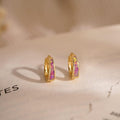 Opal hoop earrings, small hoop earrings (available in white, blue, and pink), minimalist style