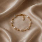 Handmade 14K gold-filled bracelet with natural baroque freshwater pearls (5–6mm, 17cm)