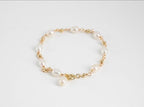 Handmade 14K gold-filled bracelet with natural baroque freshwater pearls (5–6mm, 17cm)