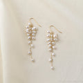 Grape-style freshwater pearl cluster earrings, 14K gold-filled drop-style jewelry, 7.5 cm in length
