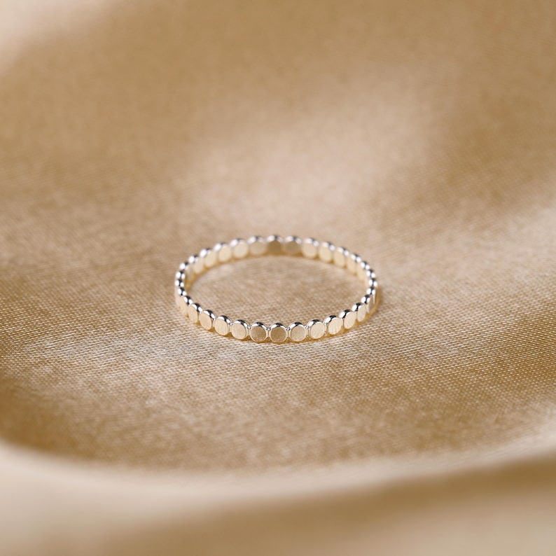 Sterling Silver Disc Ring, Minimalist Stackable Band, Dainty Everyday Jewelry