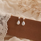 Baroque Freshwater Pearl Drop Earrings – Minimalist Gold-Tone Pearl Stud Earrings