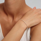 Gold Filled Baroque Pearl Bracelet, Tiny Freshwater Pearls, 7.1 Inch, Adjustable