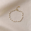 Gold Filled Baroque Pearl Bracelet, Tiny Freshwater Pearls, 7.1 Inch, Adjustable