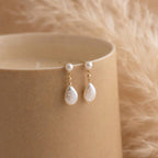 Baroque Freshwater Pearl Drop Earrings – Minimalist Gold-Tone Pearl Stud Earrings