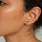 Natural Moonstone 925 Silver Stud Earrings, 6mm Minimalist-Style Jewelry