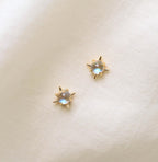 Natural Moonstone 925 Silver Stud Earrings, 6mm Minimalist-Style Jewelry