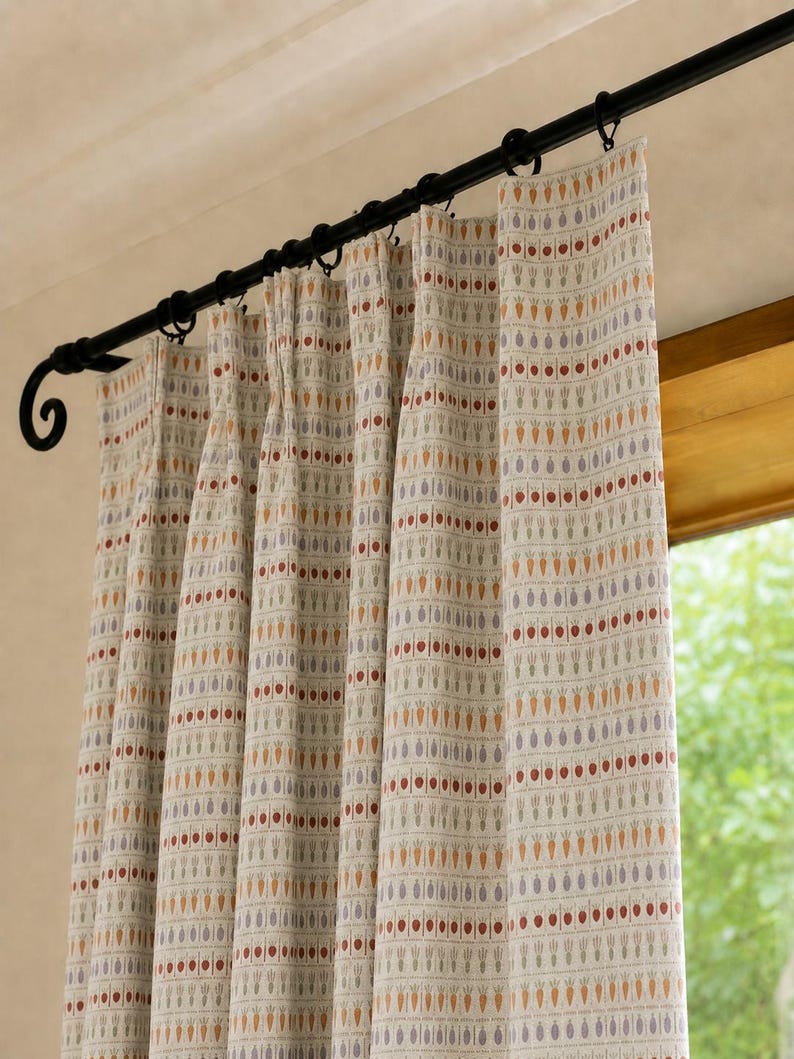 Jacquard Curtain Panel Linen Blend Farmhouse Striped Sage Green