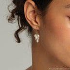 14K Gold Filled Freshwater Pearl Cluster Dangle Earrings, 3 cm Drop, Nickel-Free, Sold as Pair