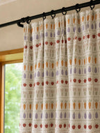 Jacquard Curtain Panel Linen Blend Farmhouse Striped Sage Green