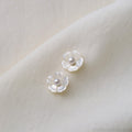Detachable Pearl Flower Earrings: Freshwater Pearl Studs with Mother-of-Pearl Ear Backs, 10mm