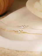 925 Sterling Silver Diamond Bracelet for Women, Minimalist Adjustable Chain Bracelet, 15+3 cm, Gold or Silver Finish, Hypoallergenic