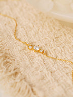 925 Sterling Silver Diamond Bracelet for Women, Minimalist Adjustable Chain Bracelet, 15+3 cm, Gold or Silver Finish, Hypoallergenic