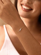 925 Sterling Silver Diamond Bracelet for Women, Minimalist Adjustable Chain Bracelet, 15+3 cm, Gold or Silver Finish, Hypoallergenic