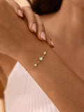 Octagram diamond bracelet, crafted from 925 sterling silver and set with cubic zirconia; features an adjustable design and is available in gold or silver