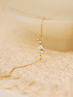 925 Sterling Silver Diamond Bracelet for Women, Minimalist Adjustable Chain Bracelet, 15+3 cm, Gold or Silver Finish, Hypoallergenic