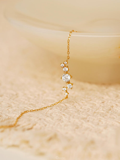 925 Sterling Silver Diamond Bracelet for Women, Minimalist Adjustable Chain Bracelet, 15+3 cm, Gold or Silver Finish, Hypoallergenic