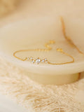 925 Sterling Silver Diamond Bracelet for Women, Minimalist Adjustable Chain Bracelet, 15+3 cm, Gold or Silver Finish, Hypoallergenic