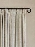 Woven striped curtains, blue-rust/cream, bohemian style