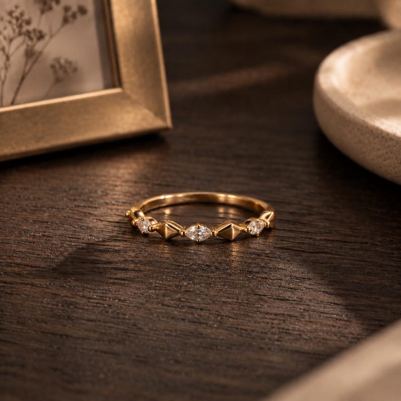 925 Silver Moissanite Stackable Ring